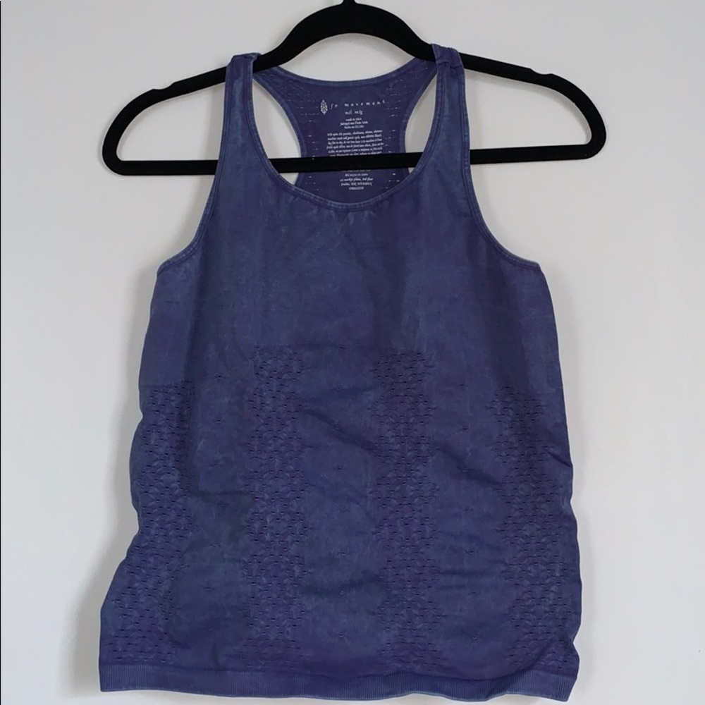 Free People Blue Acid Wash Workout Tank m/l